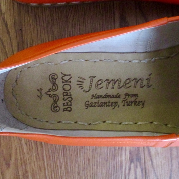 Men's Orange Turkish Leather Sanah Slip On SZ 44 - Picture 2 of 4